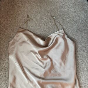 House of Harlow 1960 Satin Cowl Neck Dress in Cream